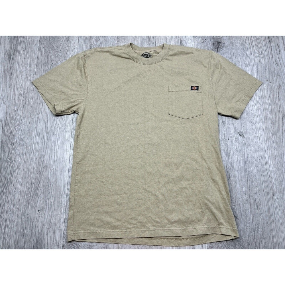 Dickies Brown Shirt Pocket Tee Heavyweight Cotton Workwear Casual Mens Size M #1